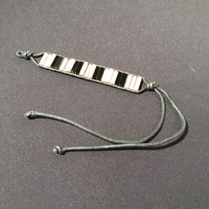 Stone and leather bracelet