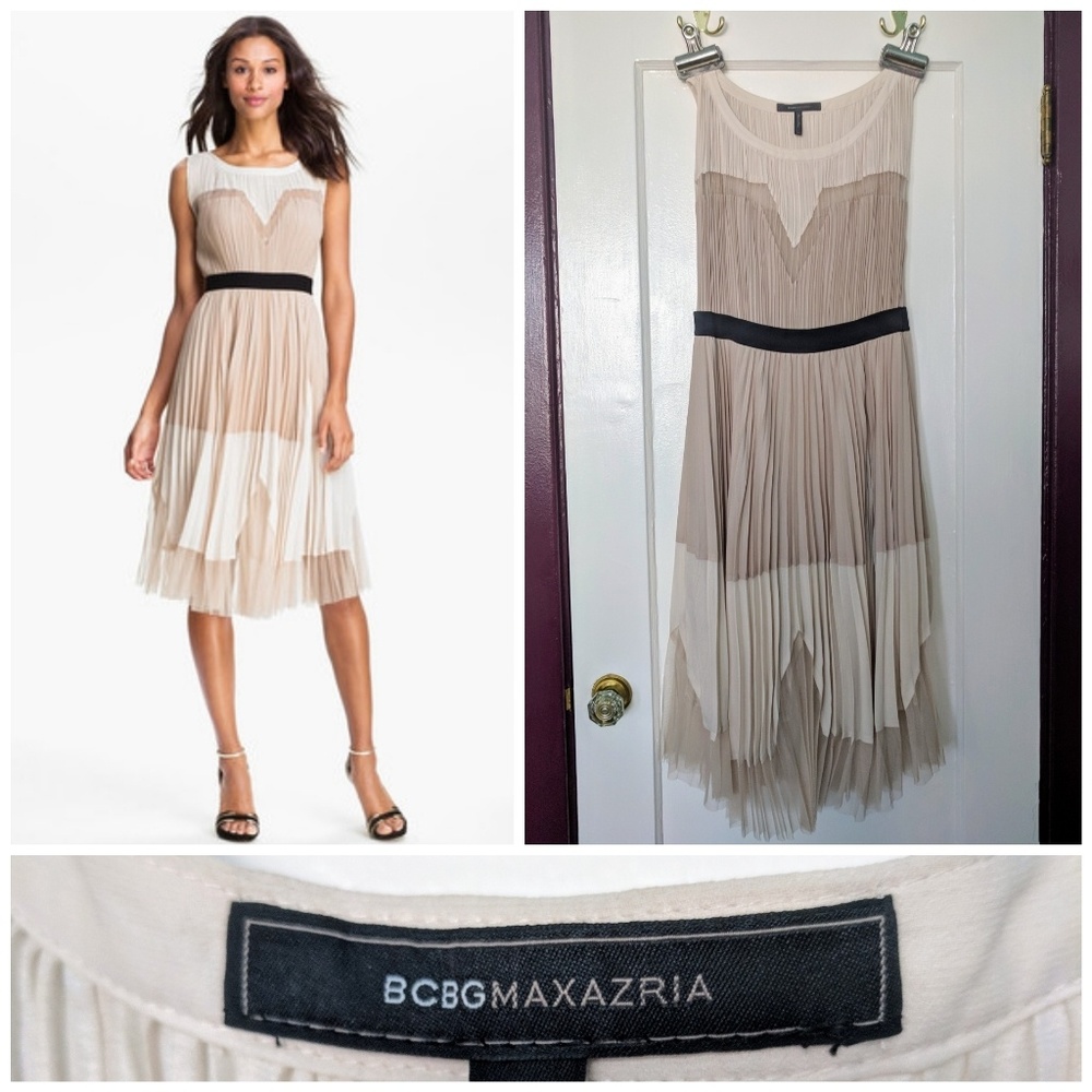 BCBCMaxAzria Pleated Lucea Dress in Allure NWOT