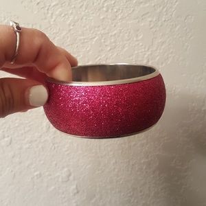 Pink glitter bangle