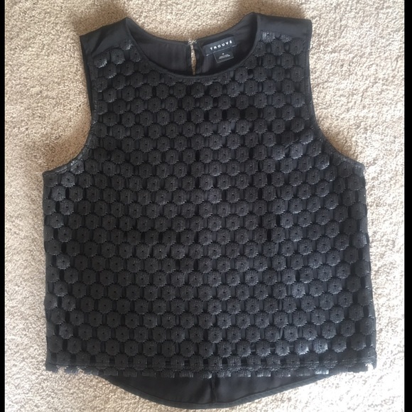Black faux leather top - Picture 1 of 1
