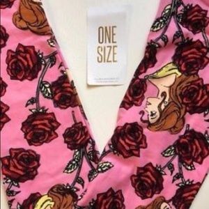 Rare Belle OS Lularoe pink leggings NWT