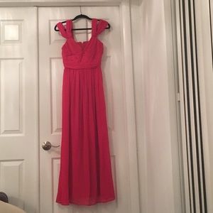 Chiffon raspberry long dress