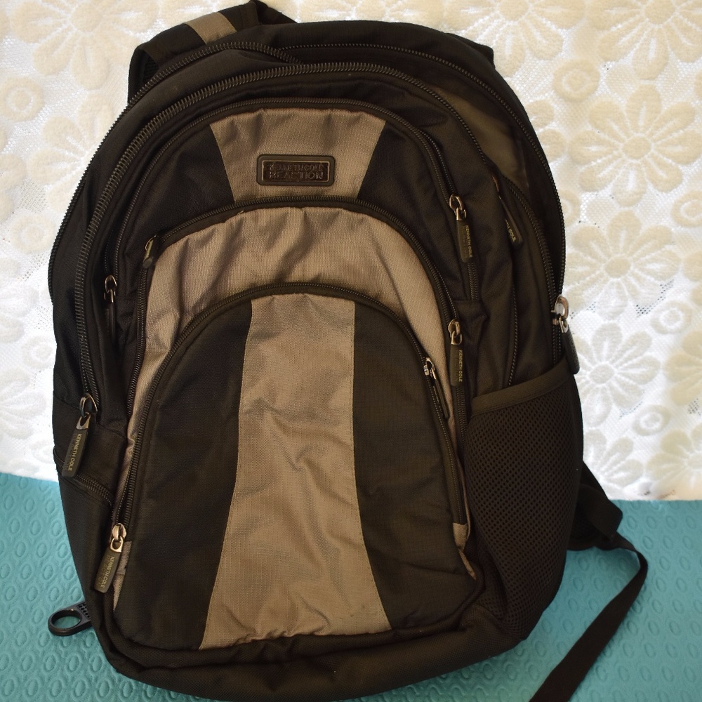 Black and grey Kenneth Cole backpack