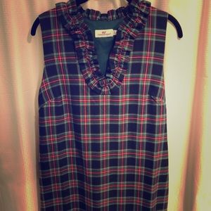 Vineyard Vines Ruffled Tartan Shift Dress