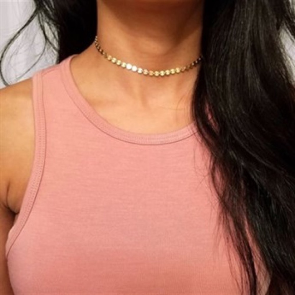 Gold choker necklace