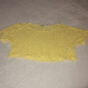 Yellow lace crop top