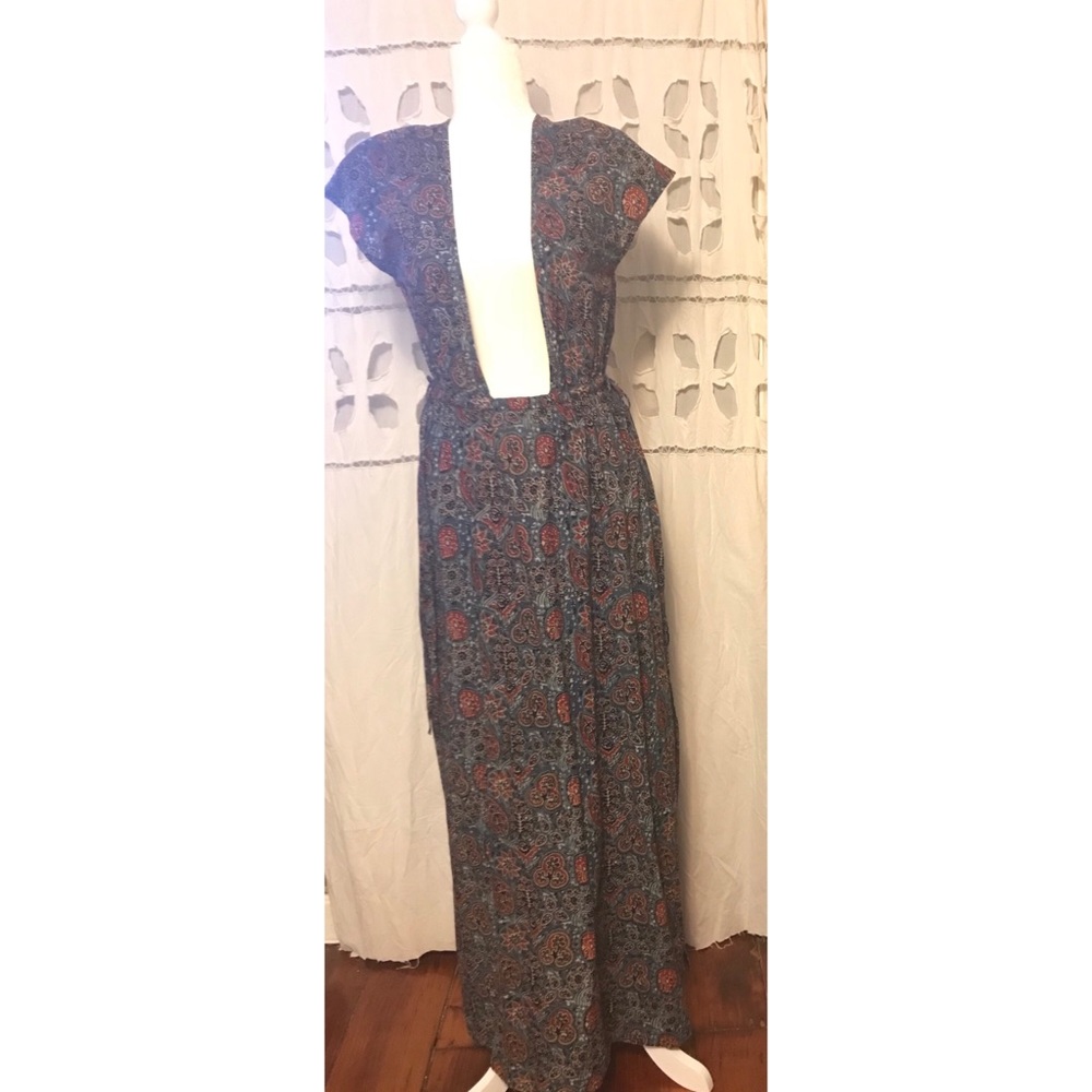 Boho maxi dress with side tie waist