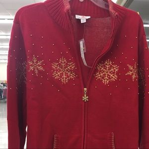 NWT QUAKER FACTORY RED CARDIGAN
