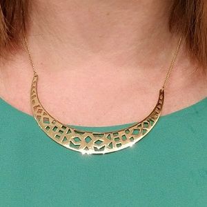 Stella & Dot gold cutout necklace