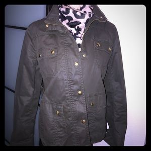 J.Crew - L - Army Green Waxed Look Jacket