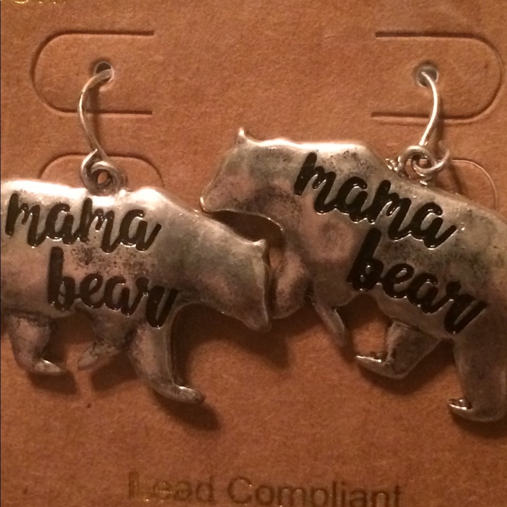 NWT Mama Bear Silver Earrings - Picture 2 of 3