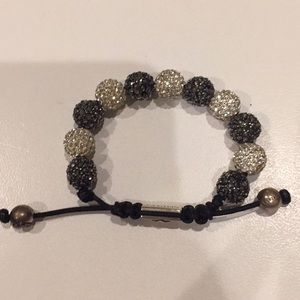 Nialaya shamballa silver  black crystals bracelets