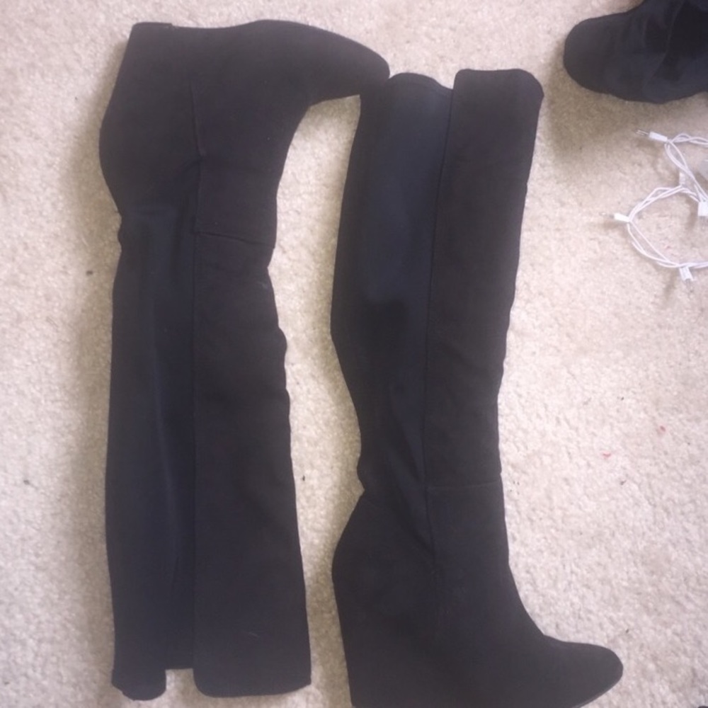 Black knee high boots