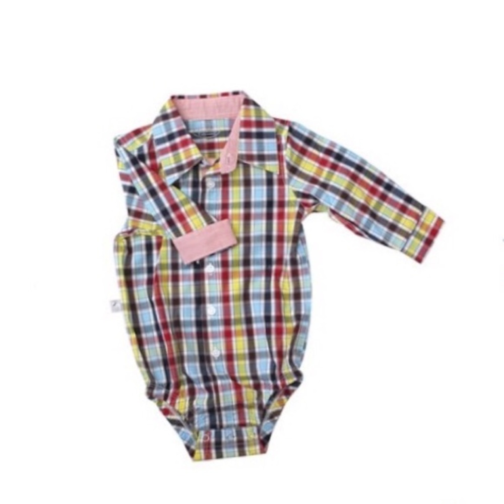 Frenchie Mini Couture Plaid Bodysuit
