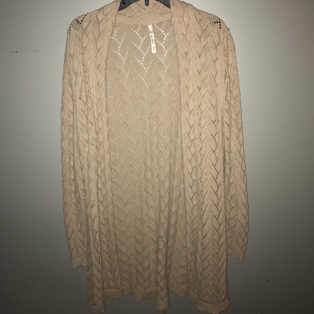 bohemian knit tan cardigan