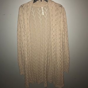 bohemian knit tan cardigan