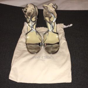 Jimmy Choo Silver Lang Sandals