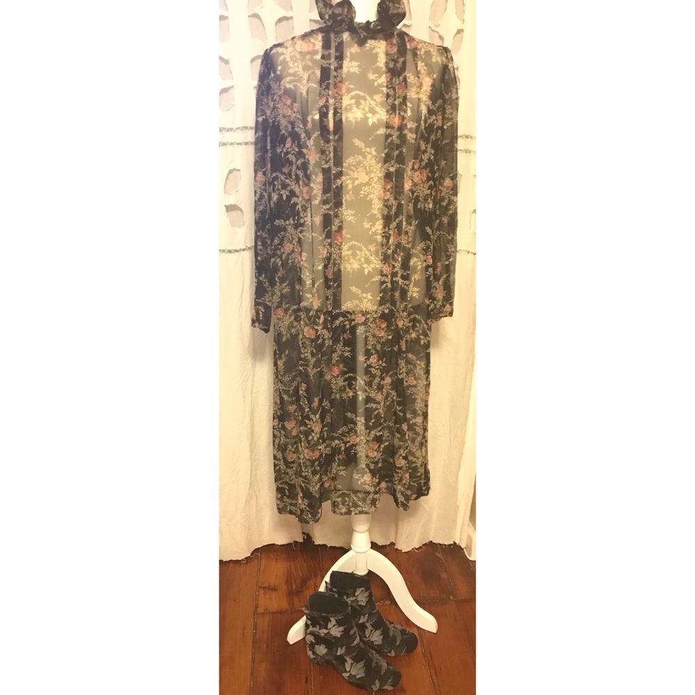 Vintage haute couture sheer dress.