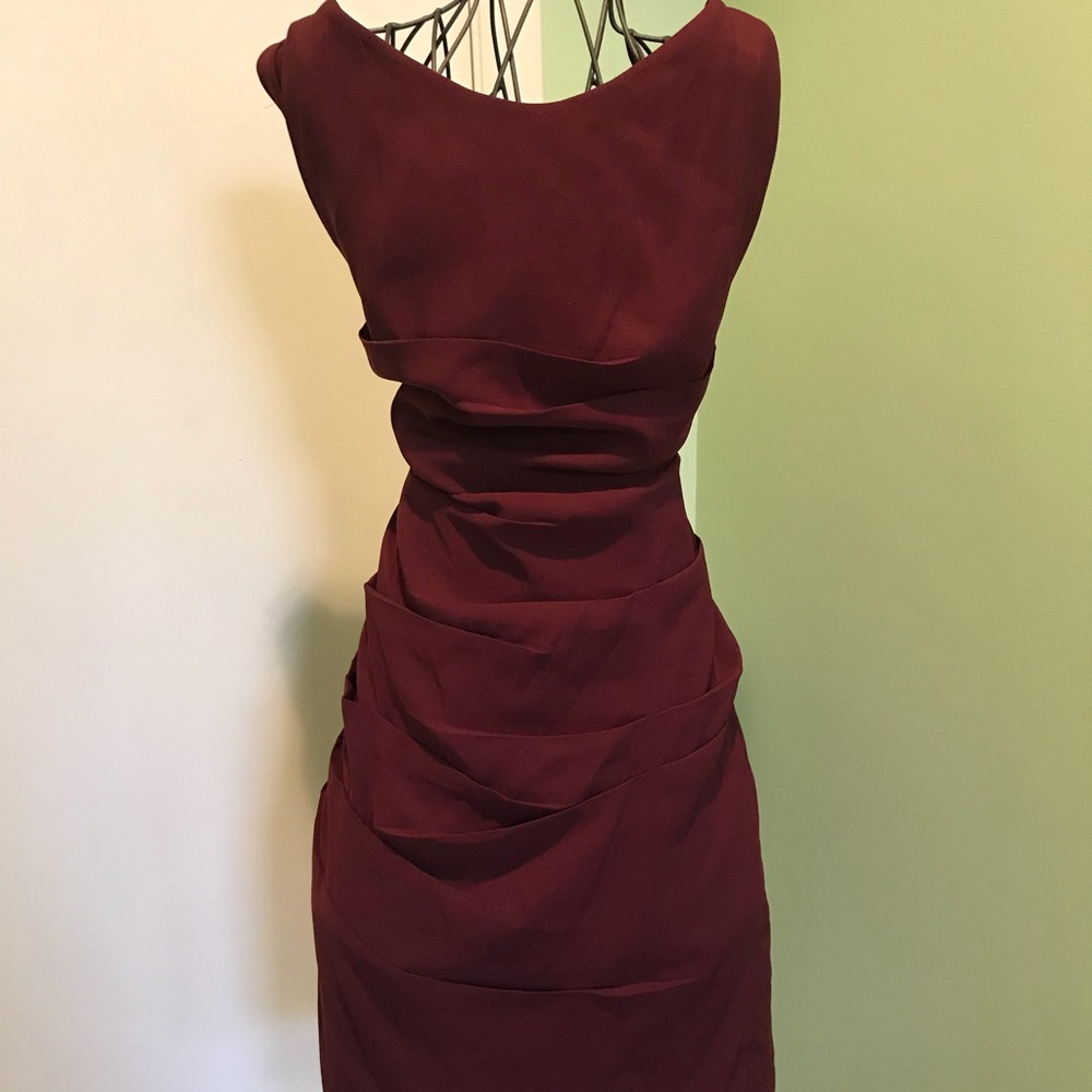 Express Fitted Red Dress Full Zipped Back- Size 10