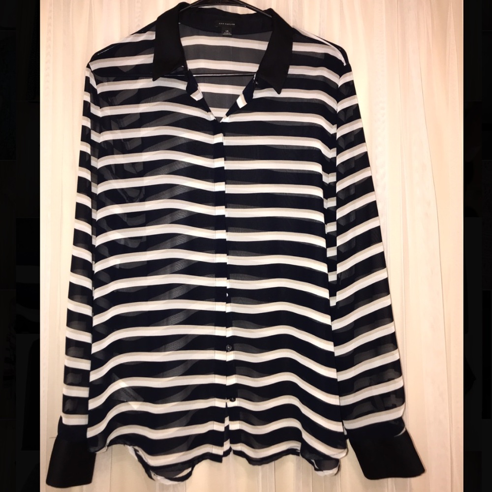 Nautical striped button down Blouse