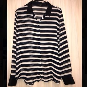 Nautical striped button down Blouse