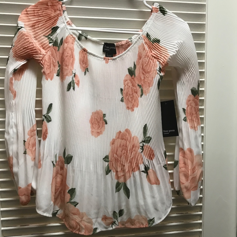 Free Press top in pink and white Floral
