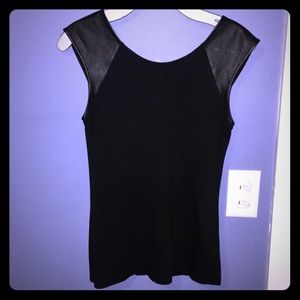 Black Leather Cap Sleeve