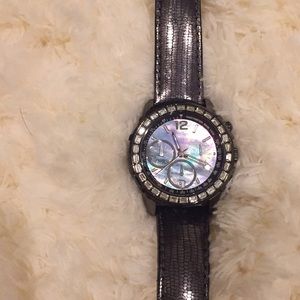Guess mother of pearl face boyfriend watch