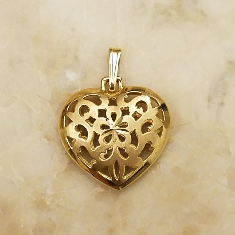 14k Gold Heart Charm