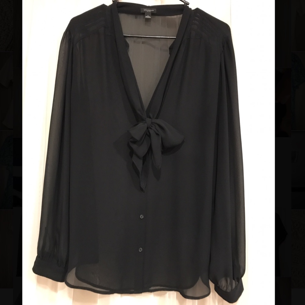 Sheer Necktie Blouse