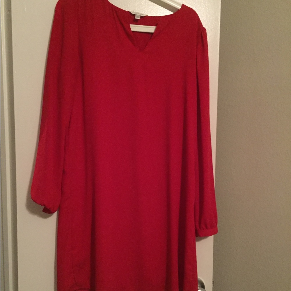 Red shift dress