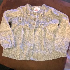 12M girls Gray long sleeve sweater