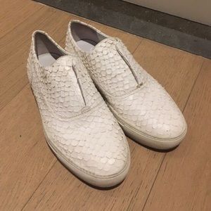 White Snakeskin Vince Slip On Sneaker size 7.5