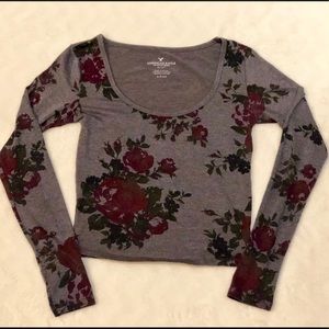 American Eagle floral long sleeve tee shirt