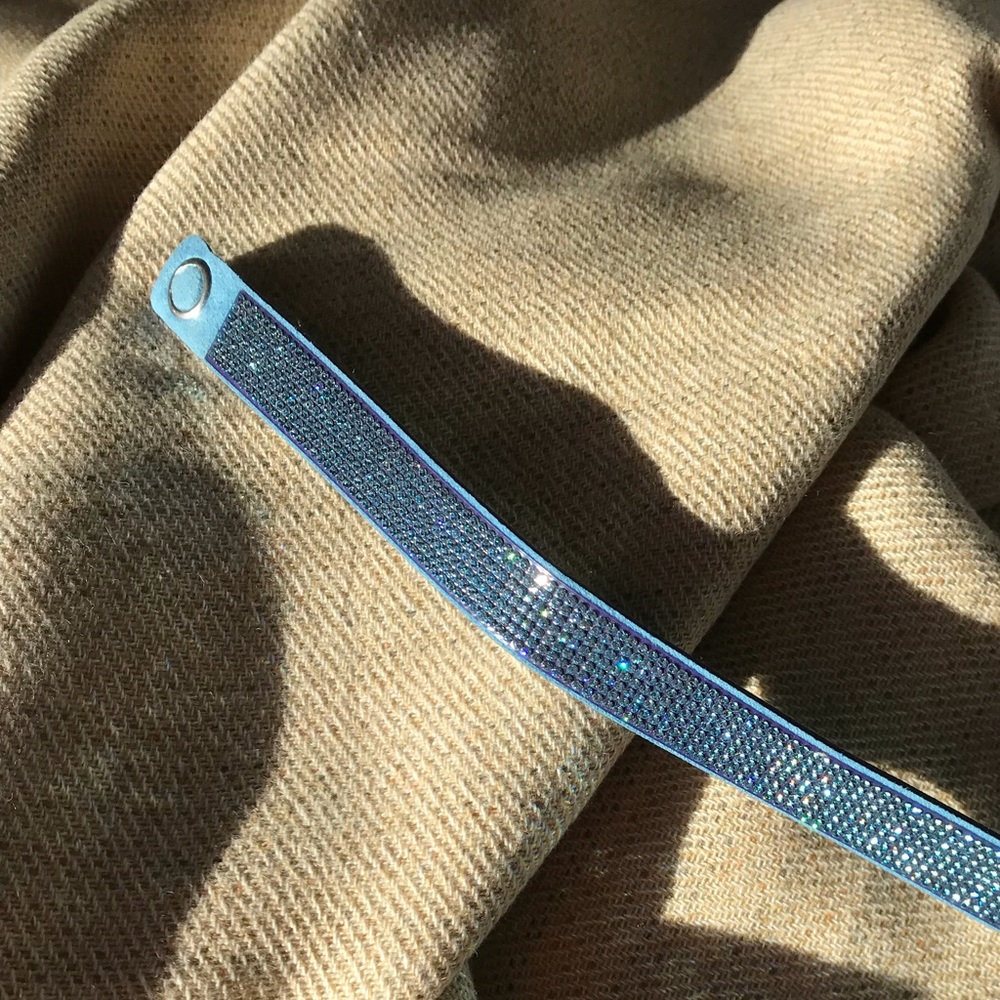 Swarovski leather bracelet with crystals