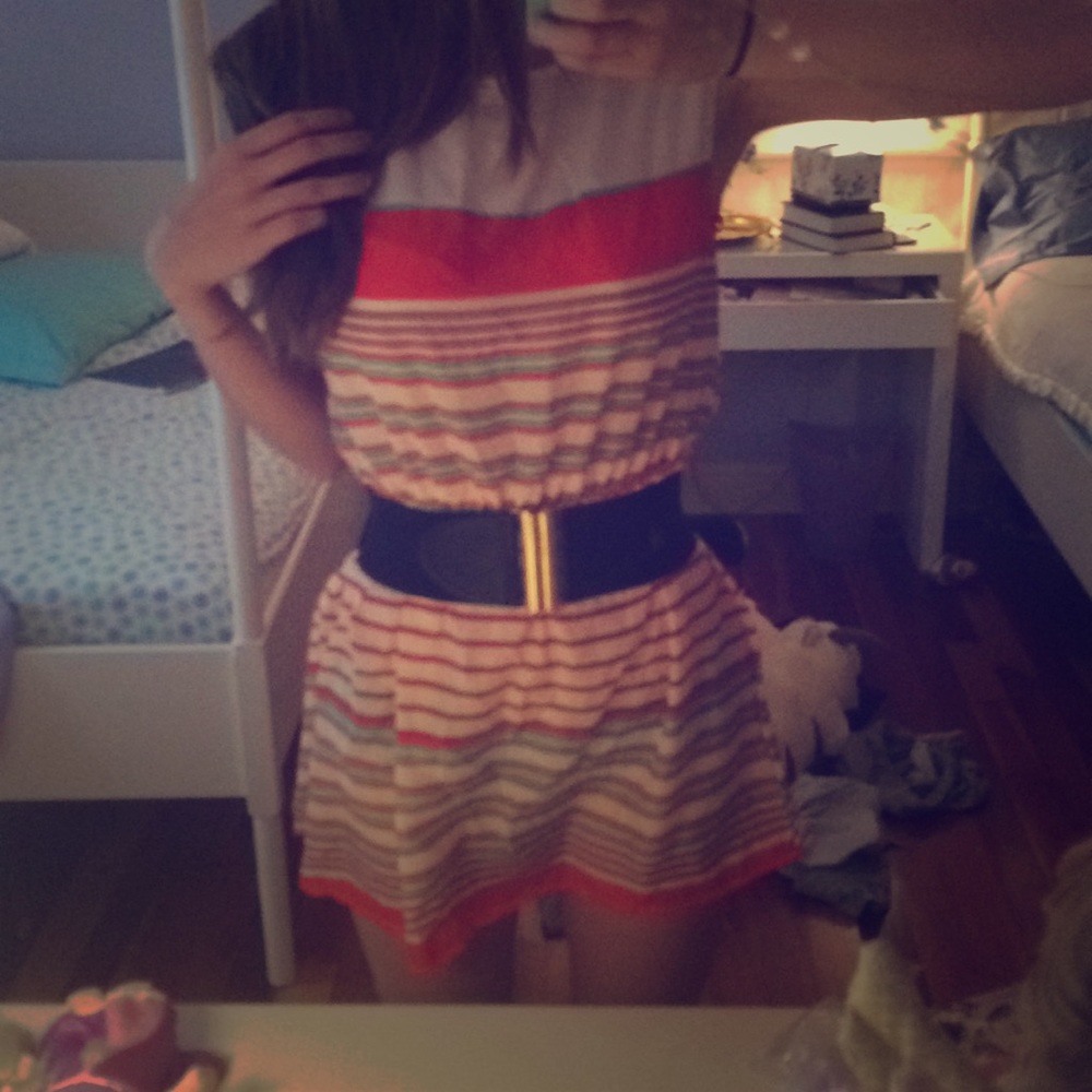 Retro orange stripe sundress