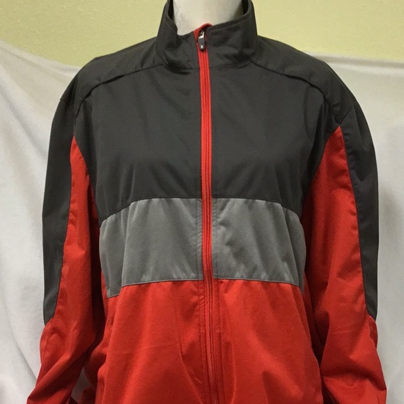 Izod Men’s Zip-up Golf Windbreaker Jacket Large - Picture 2 of 8