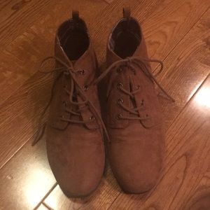 Brown Suede Booties