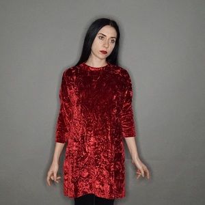 Red long sweater shirt from Zara