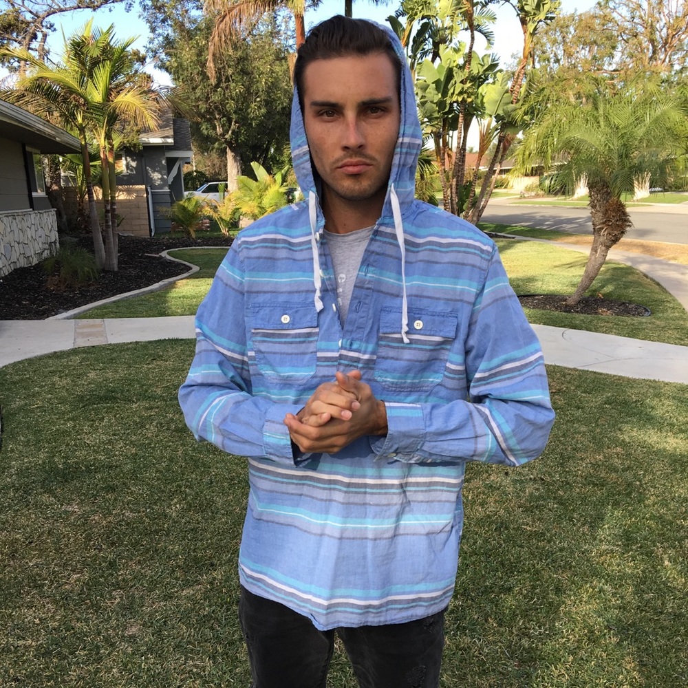 Cool pallet half button light hoodie