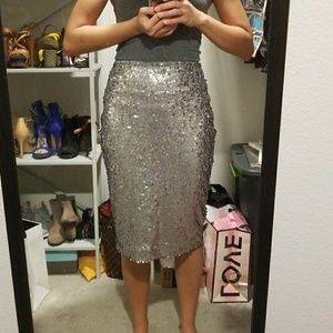 Skirt silver sequins