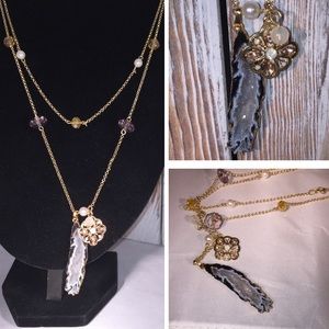 NWOT Layered Druzy Sweater Necklace – WT045626