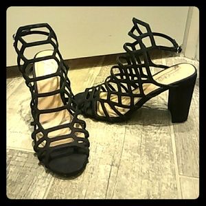 EUC black block heel sandals