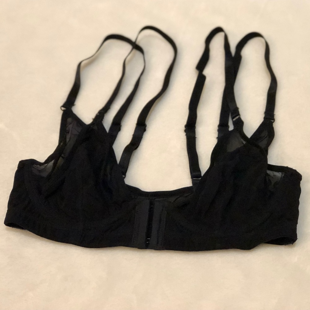 Forever 21 black strappy mesh bralette