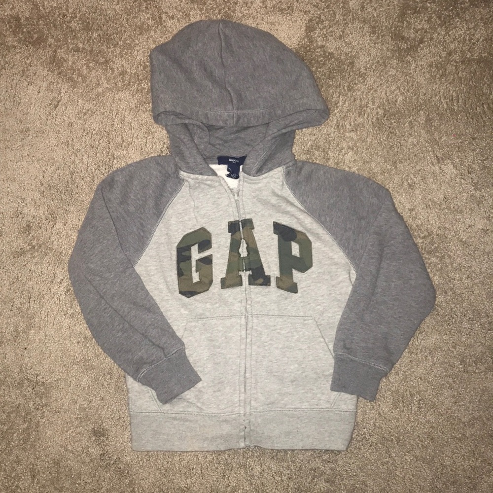 Boys - Gap Fatigue Logo Zip Hoodie  - Sz. XZ