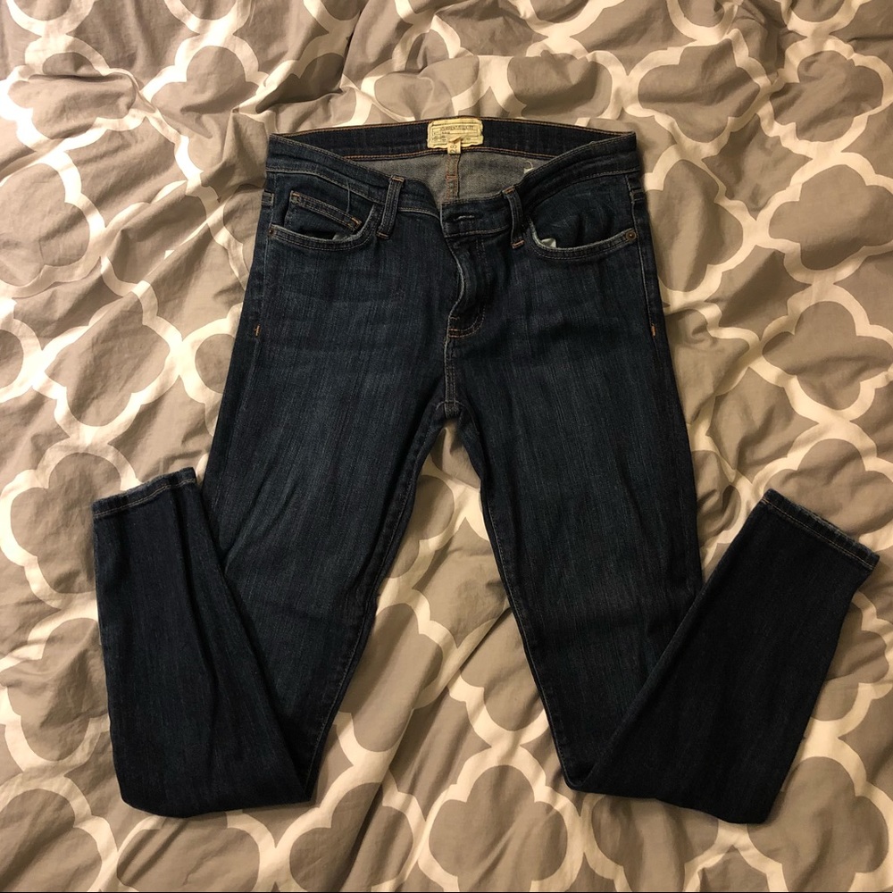 Current Elliott The Stiletto dark wash jean.