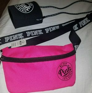 Pink Fanny pack and coozie set