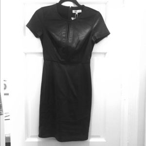 NWT** Short-sleeve Leather Dress