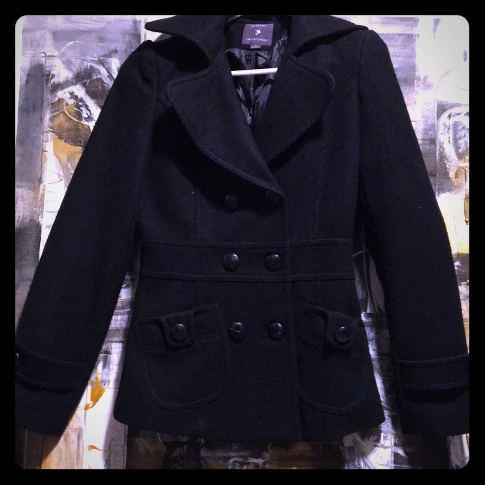 Black button up dress coat