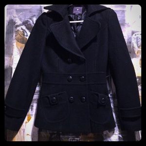 Black button up dress coat